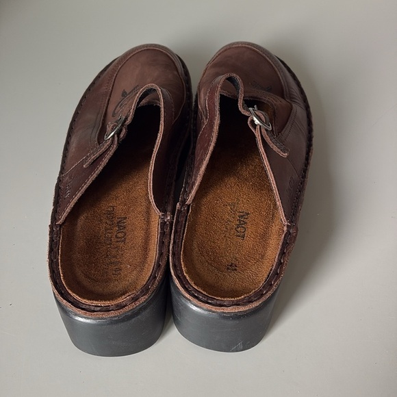 Naot Camila Brown Leather Comfort Shoes Slide Clog Mule Size 41 - Picture 8 of 10